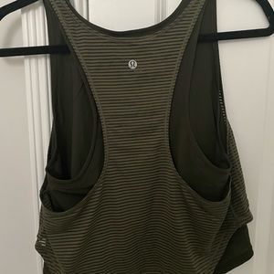 Army green lululemon tank top, great condition!
